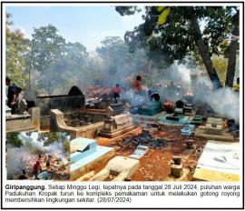 Warga Kropak Bersatu dalam Gotong Royong Bersihkan Kompleks Pemakaman Ngepung